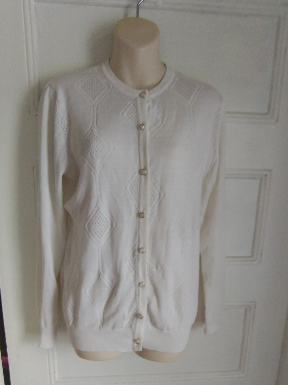 Tenney rose Women's Cream Button-Up Knit Cardigan Sweater
